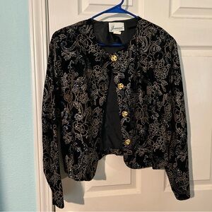 Anna Black and Gold Embroidered Jacket